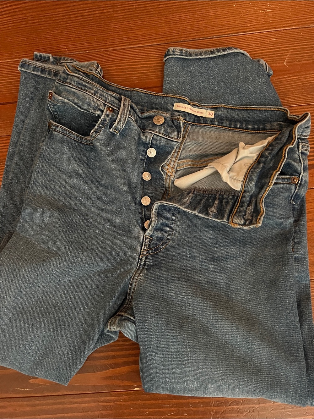 Levi Button-Fly Blue Denim Jeans